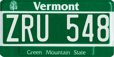 VT license plate ZRU548