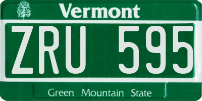 VT license plate ZRU595