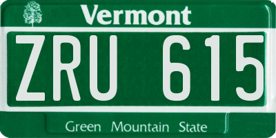 VT license plate ZRU615