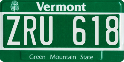 VT license plate ZRU618