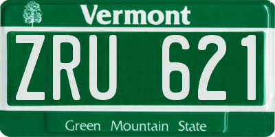 VT license plate ZRU621