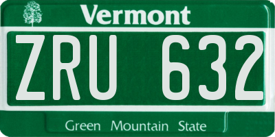 VT license plate ZRU632