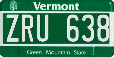 VT license plate ZRU638