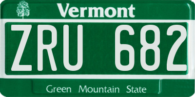 VT license plate ZRU682