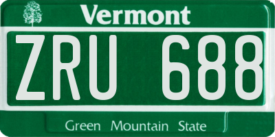 VT license plate ZRU688