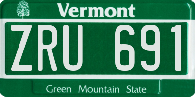 VT license plate ZRU691