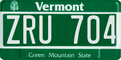VT license plate ZRU704