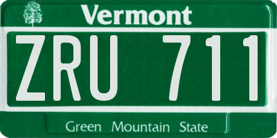 VT license plate ZRU711