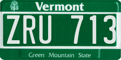 VT license plate ZRU713
