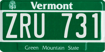 VT license plate ZRU731