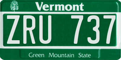 VT license plate ZRU737