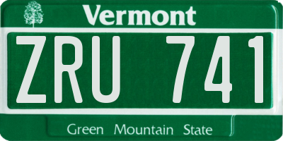 VT license plate ZRU741