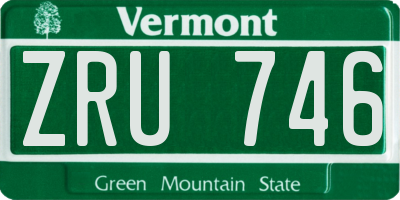 VT license plate ZRU746