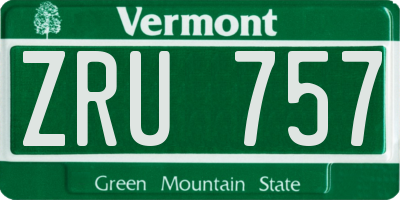 VT license plate ZRU757