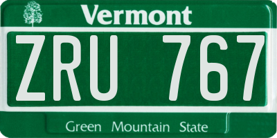 VT license plate ZRU767