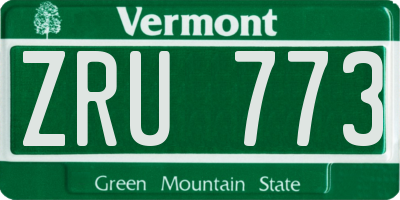 VT license plate ZRU773