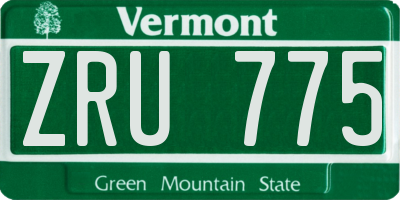 VT license plate ZRU775
