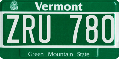 VT license plate ZRU780