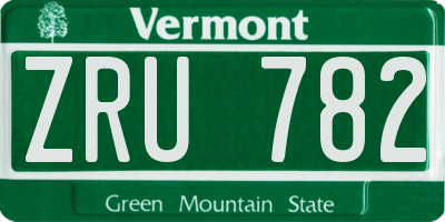 VT license plate ZRU782