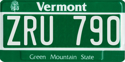 VT license plate ZRU790