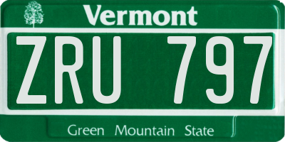 VT license plate ZRU797