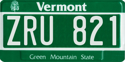 VT license plate ZRU821