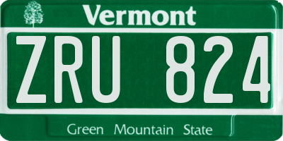 VT license plate ZRU824