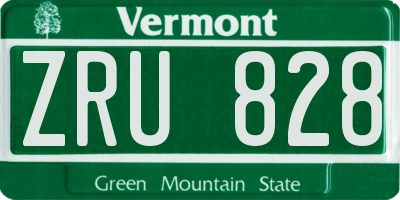 VT license plate ZRU828