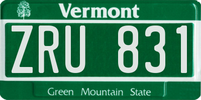 VT license plate ZRU831