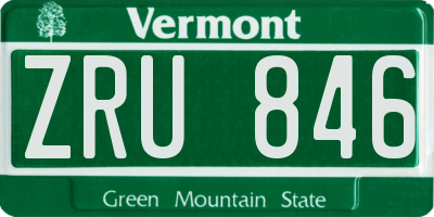 VT license plate ZRU846
