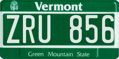 VT license plate ZRU856