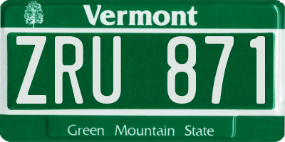 VT license plate ZRU871