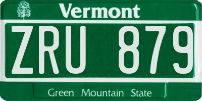 VT license plate ZRU879