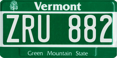 VT license plate ZRU882
