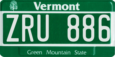 VT license plate ZRU886