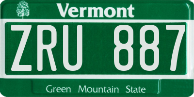 VT license plate ZRU887