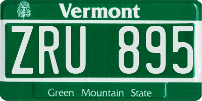 VT license plate ZRU895