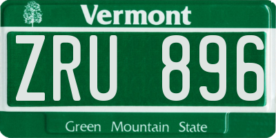 VT license plate ZRU896