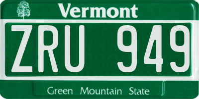 VT license plate ZRU949
