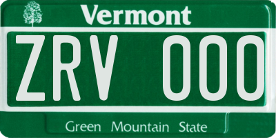 VT license plate ZRV000