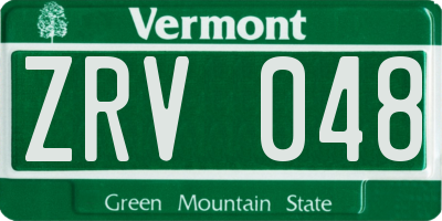VT license plate ZRV048