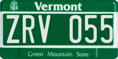 VT license plate ZRV055