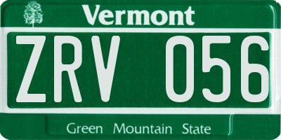 VT license plate ZRV056