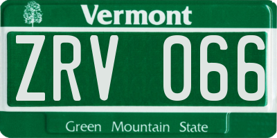 VT license plate ZRV066