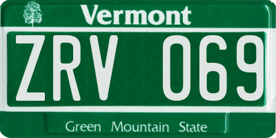 VT license plate ZRV069