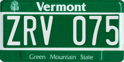 VT license plate ZRV075