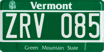 VT license plate ZRV085