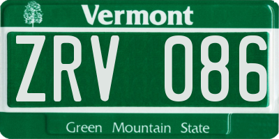 VT license plate ZRV086
