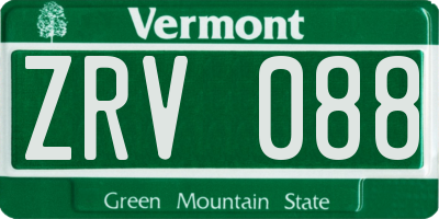 VT license plate ZRV088