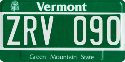 VT license plate ZRV090